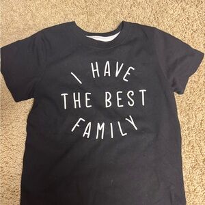 Okie Dokie Black Tee with White Family Print